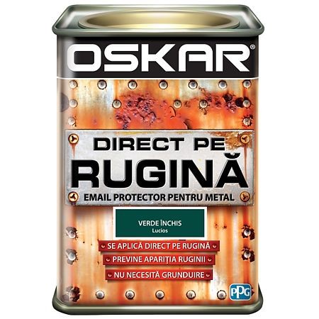 Vopsea alchidica Direct pe rugina Oskar, interior / exterior, verde inchis lucios, 0.5 L