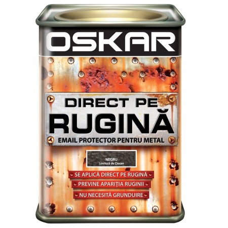 Vopsea alchidica Direct pe rugina Oskar, interior / exterior, negru - lovitura de ciocan, 0.5 L