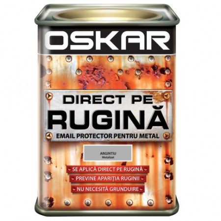 Vopsea alchidica Direct pe rugina Oskar, interior / exterior, argintiu metalizat,  0.5 L