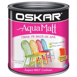 Vopsea email pe baza de apa Oskar Aqua Matt, Orange glamour, 0.6 L