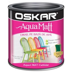 Vopsea email pe baza de apa Oskar Aqua Matt, Verde fresh, 0.6 l
