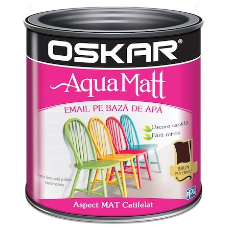 Water-based enamel paint Oskar Aqua Matt, Strong brown, 0.6 l