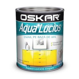 Vopsea email pe baza de apa Oskar Aqua Lucios, Gri Nordic, 2.5 l